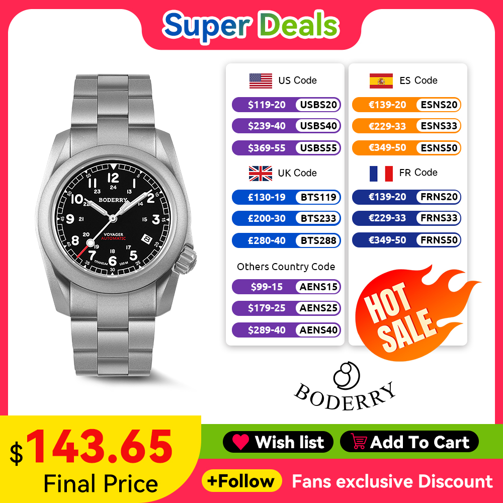 Boderry Voyager Field Watch Ti - Seiko Watch 5 Sports review and price