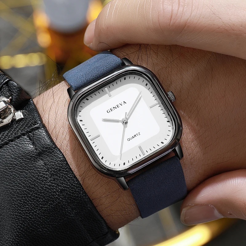 Fashionable Classic Square Dia - Leather Watch Band Men review and price